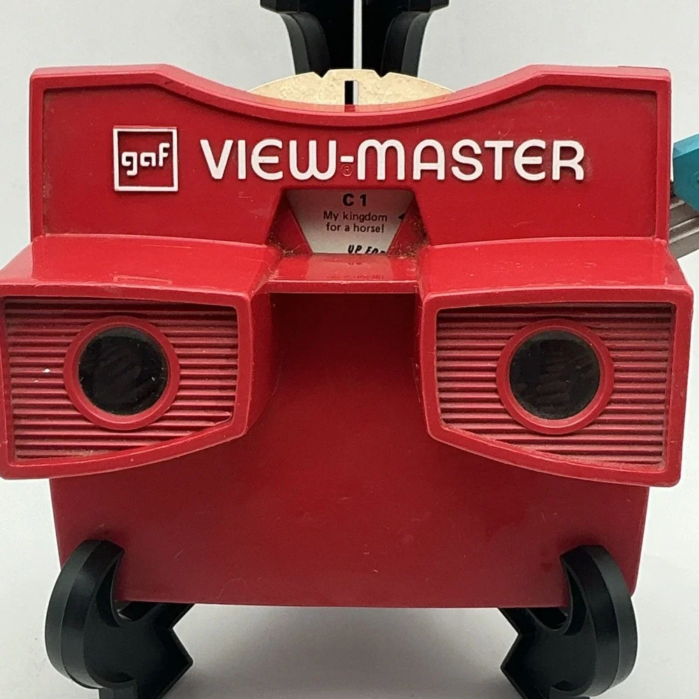 Vtg GAF ViewMaster Model G Red 3D Stereoscope Viewer USA w/Pink Panther Red Tint